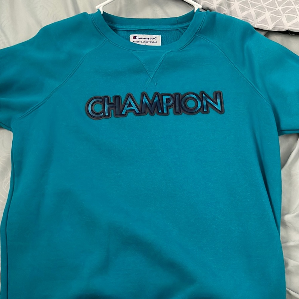 Teal champion sweater
